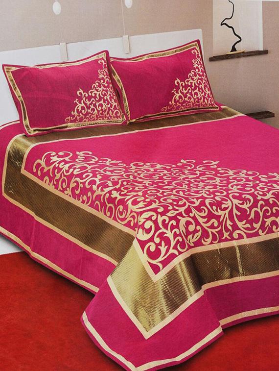 shubh collection of heavy bed cover with 2 pillow cover