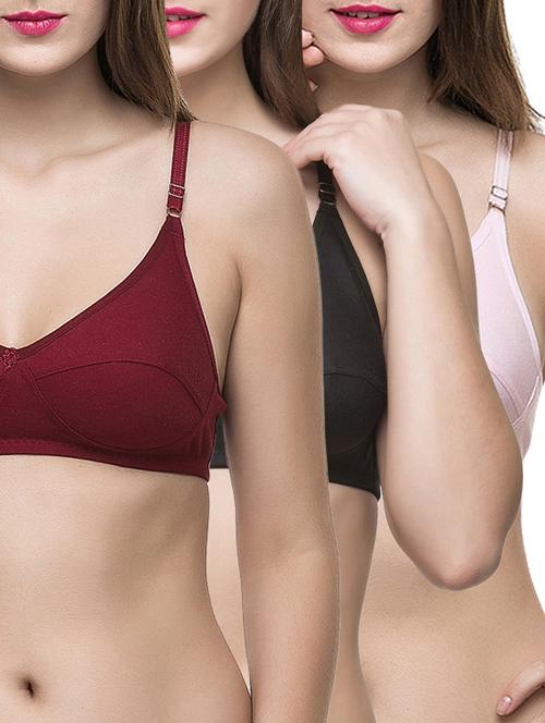 set of 3 floral patch bra - 12894579 - Standard Image - 0