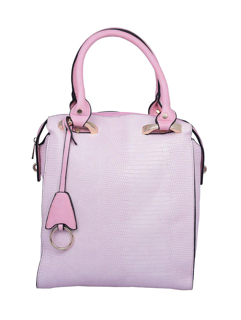 pink leatherette handbag - 12895102 - Standard Image - 3