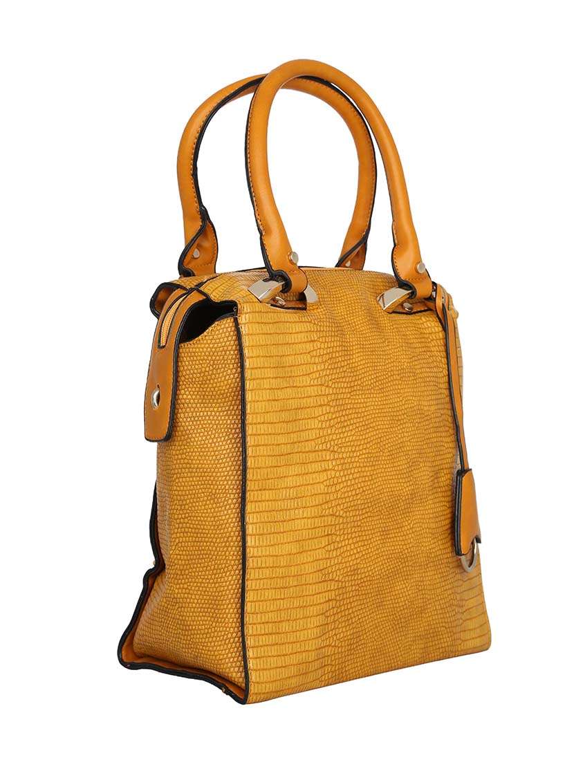 yellow leatherette handbag - 12895105 -  Standard Image - 3