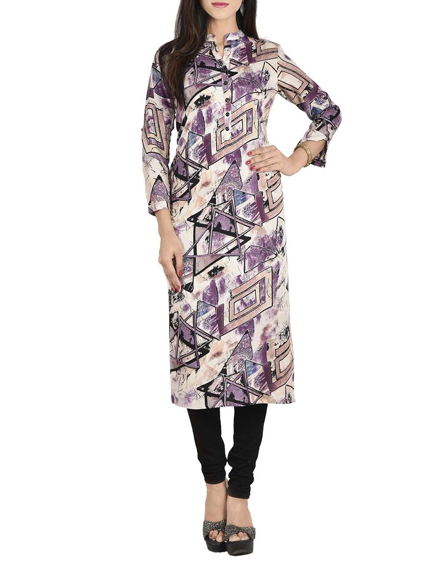 purple rayon straight kurta