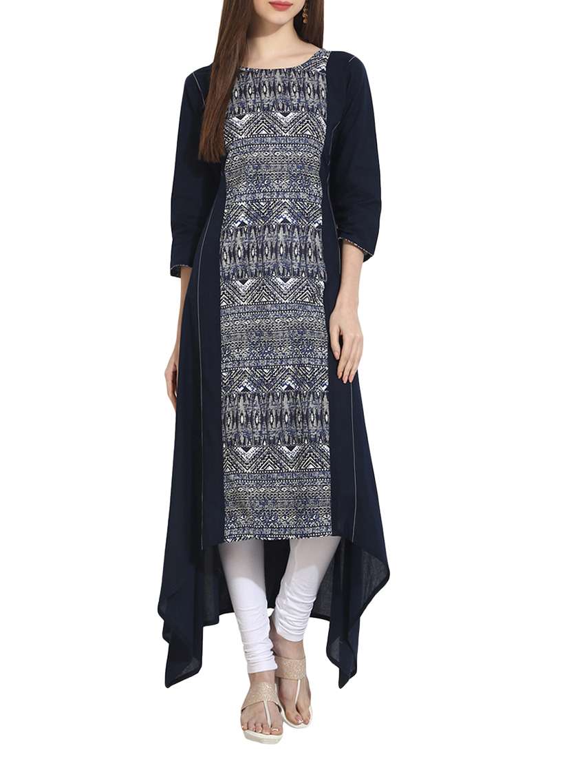 printed asymmetric kurta