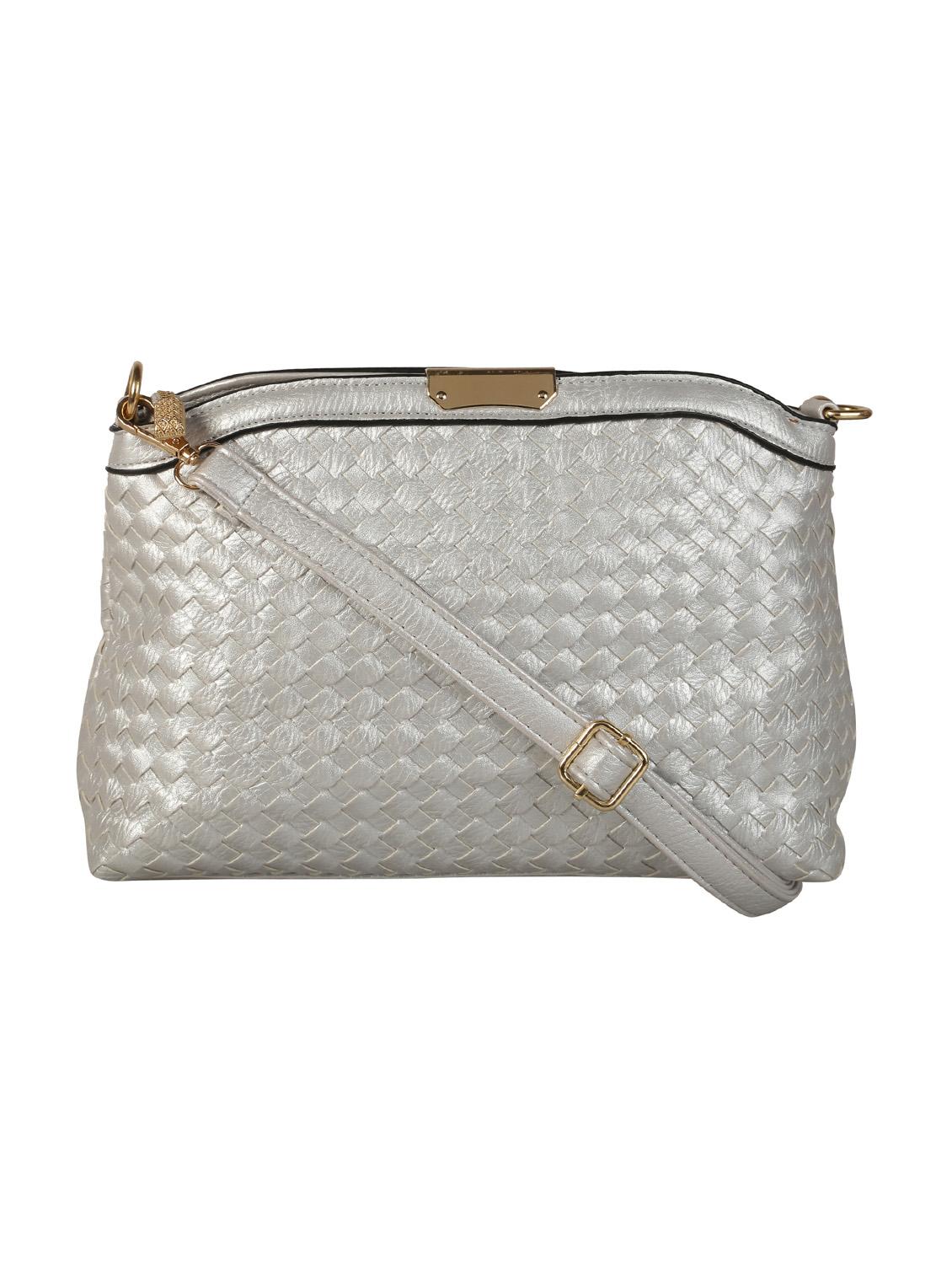 silver polyester sling bag - 12905430 -  Zoom Image - 0