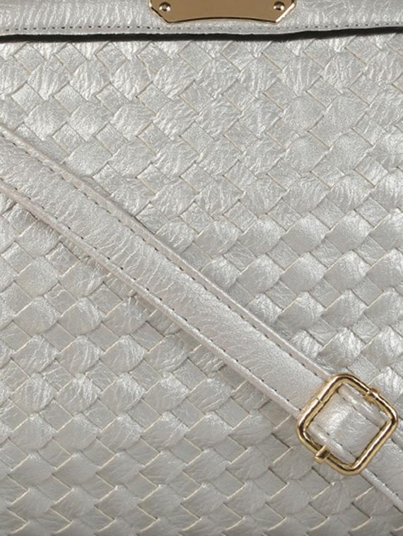 silver polyester sling bag - 12905430 - Standard Image - 3