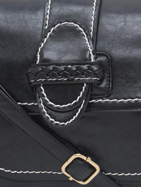 black polyester sling bag - 12905437 - Standard Image - 3