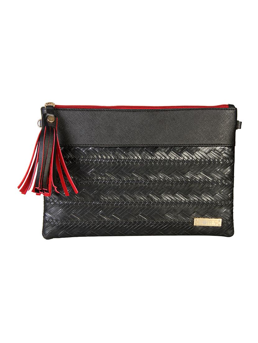 black leatherette clutch - 12906270 -  Zoom Image - 0