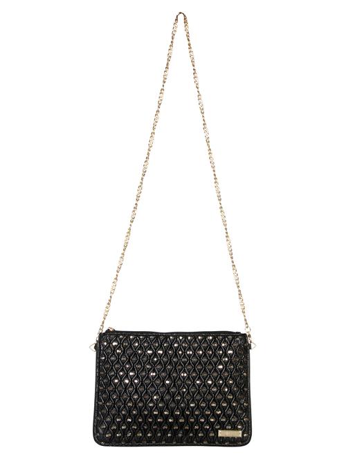 black leatherette clutch - 12906279 - Standard Image - 0