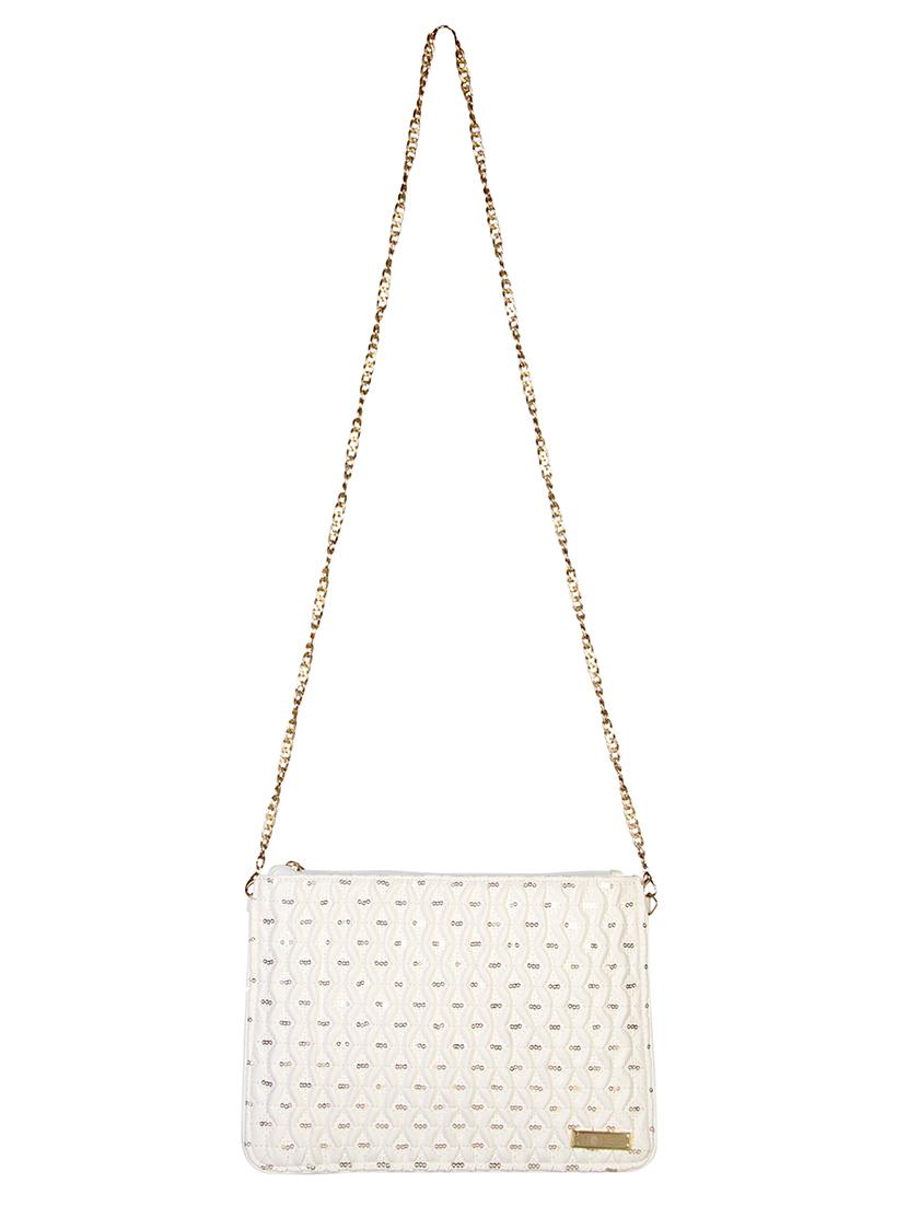 white leatherette clutch - 12906281 - Zoom Image - 0