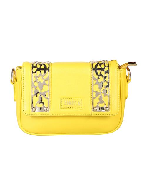 yellow leatherette sling bag - 12906290 - Standard Image - 0