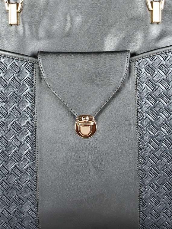 grey leatherette  handbag - 12906309 -  Standard Image - 3