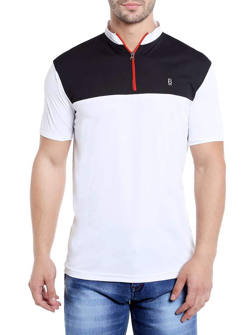 white polyester collared  t-shirt