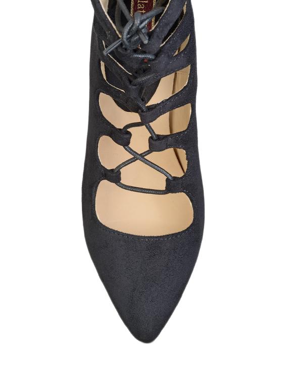 black suede laceup sandals - 12907908 - Standard Image - 3