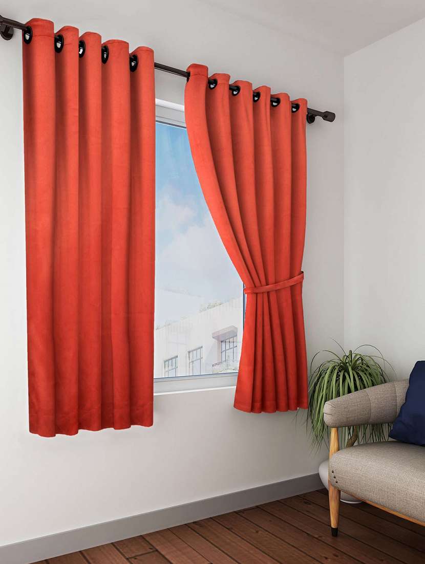 bianca rust solid premium blackout window curtain