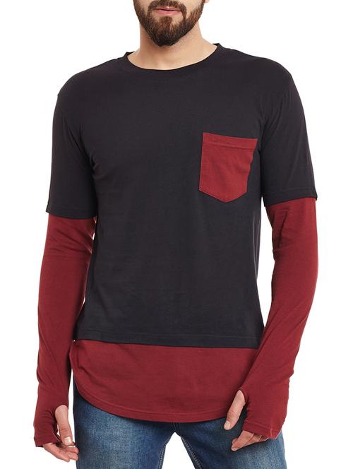 colour block cotton t-shirt - 12914108 -  Standard Image - 0