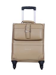 beige leatherette luggage