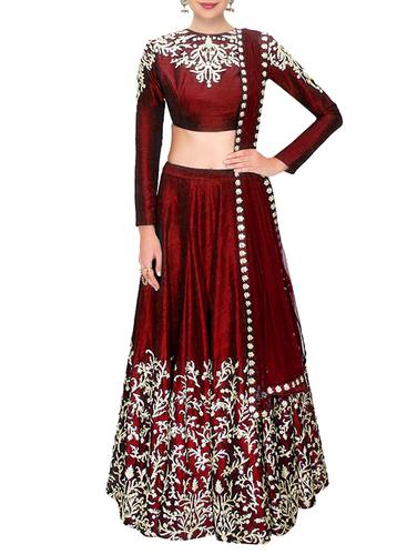 red raw silk aline lehenga - Online Shopping for lehengas