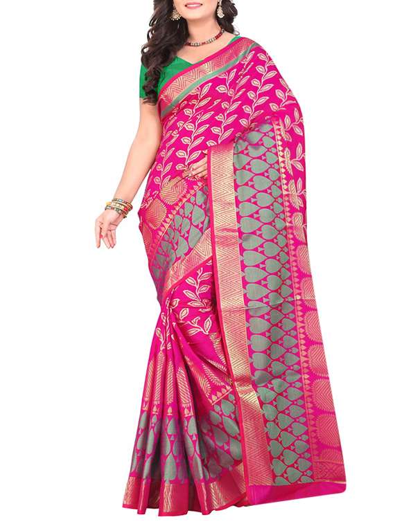 pink kanjivaram art silk saree with blouse