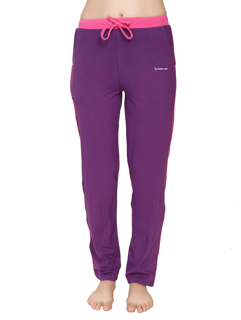 purple cotton track pants - 12923942 - Zoom Image - 0