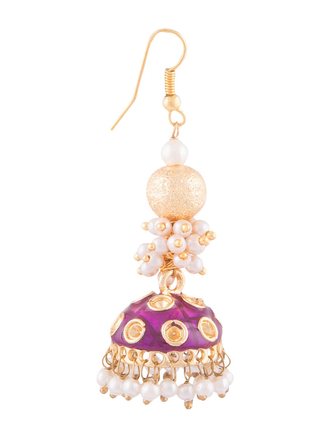 Neon White Metallic Jhumka Earrings By Kij Jewels Online Neon White Metallic Jhumka Earrings By Kij Jewels Online Ping For In India 1292701