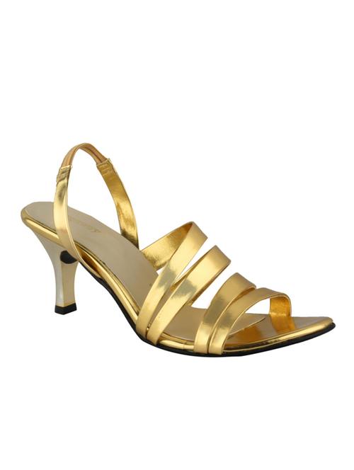 gold leatherette back strap sandals - 12927135 -  Standard Image - 0