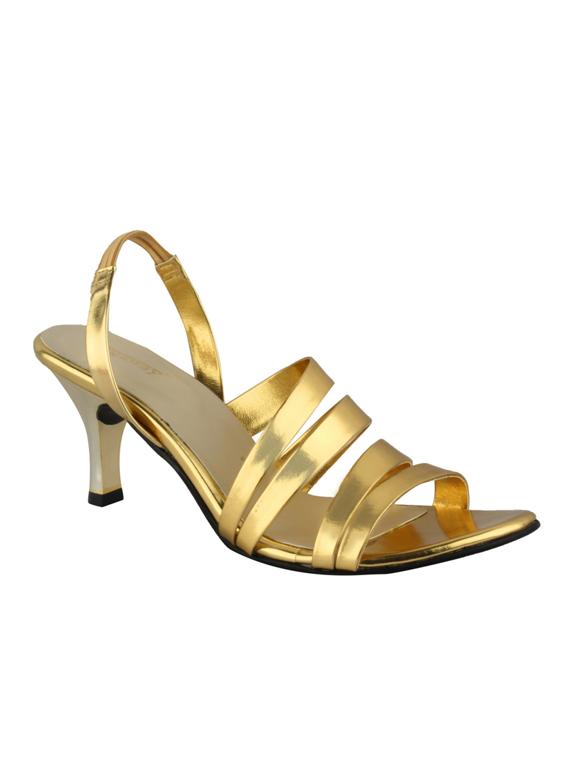 gold leatherette back strap sandals - 12927135 -  Zoom Image - 0