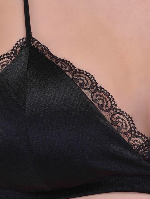 lace detail solid stain bra - 12927348 - Standard Image - 3
