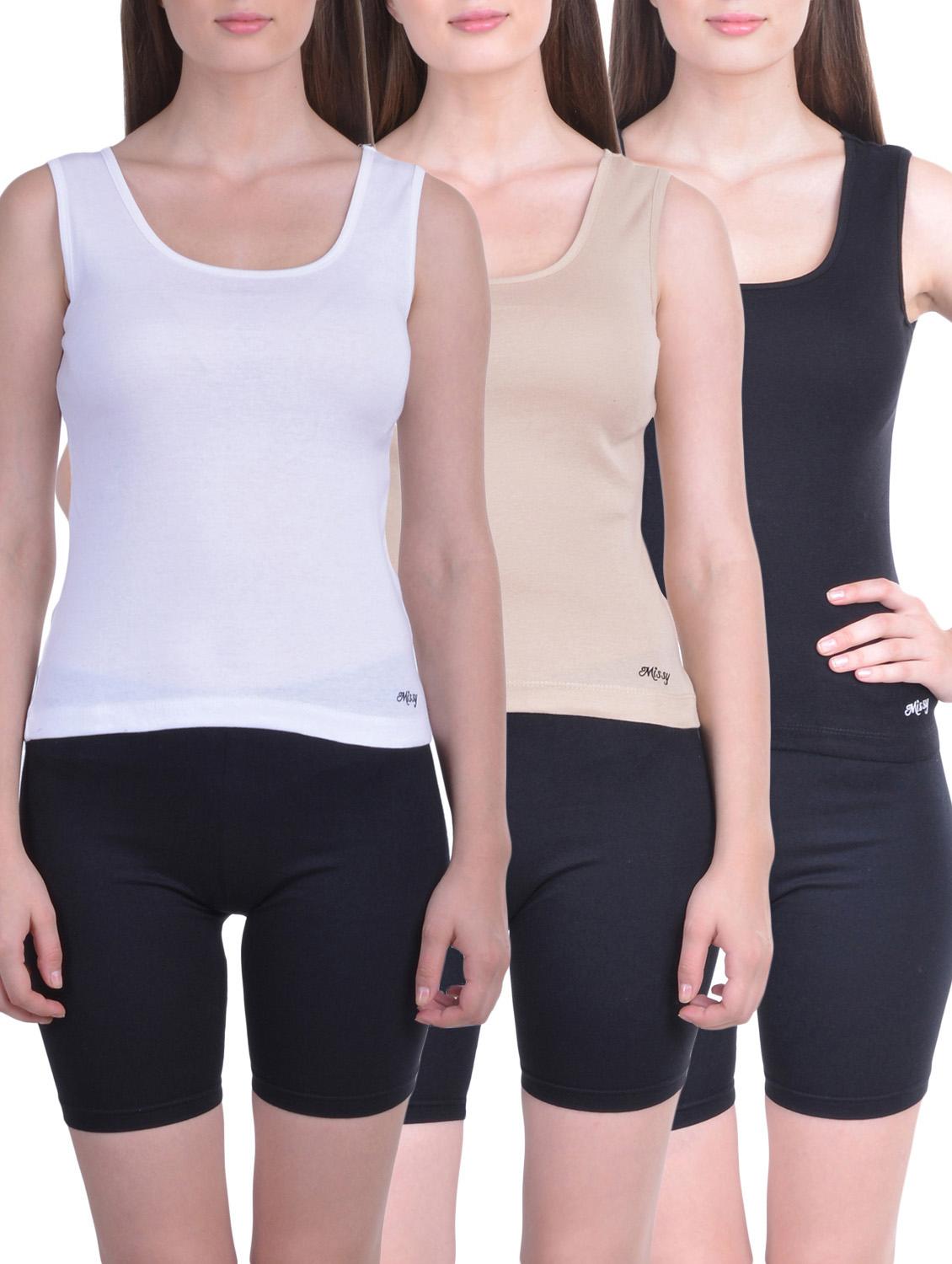 set of 3 multicolored cotton camisoles - 12927655 - Zoom Image - 0