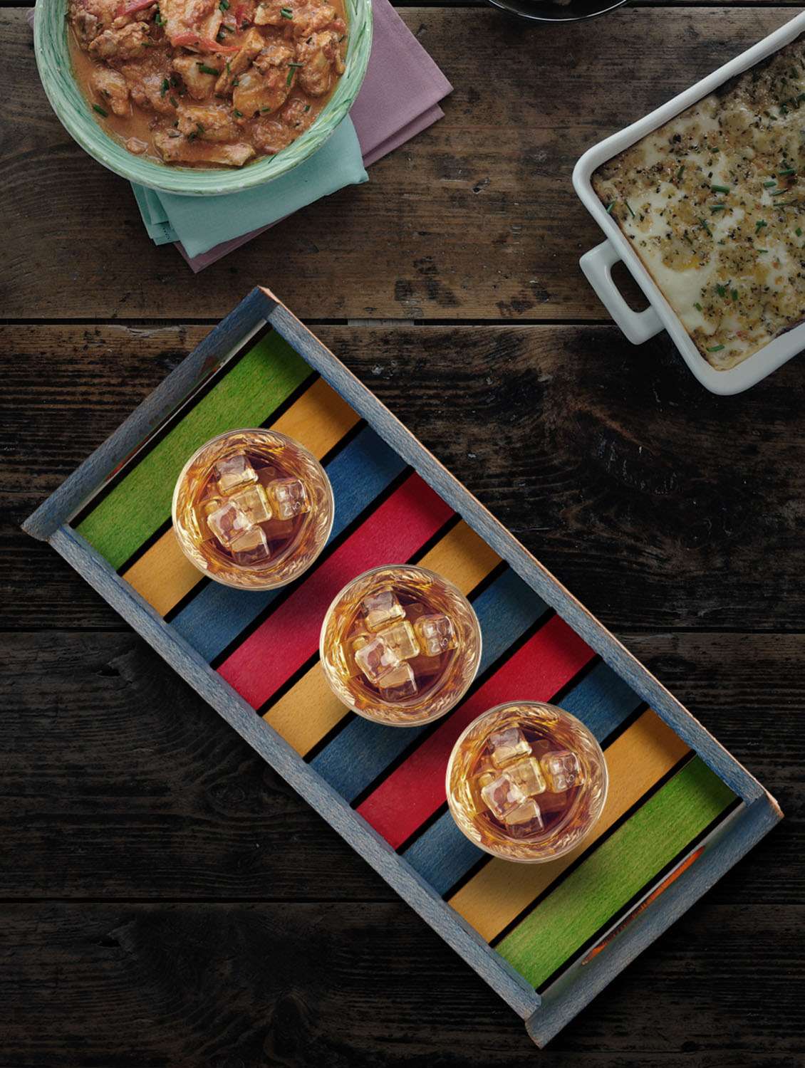  multicolored steam beach wooden tray