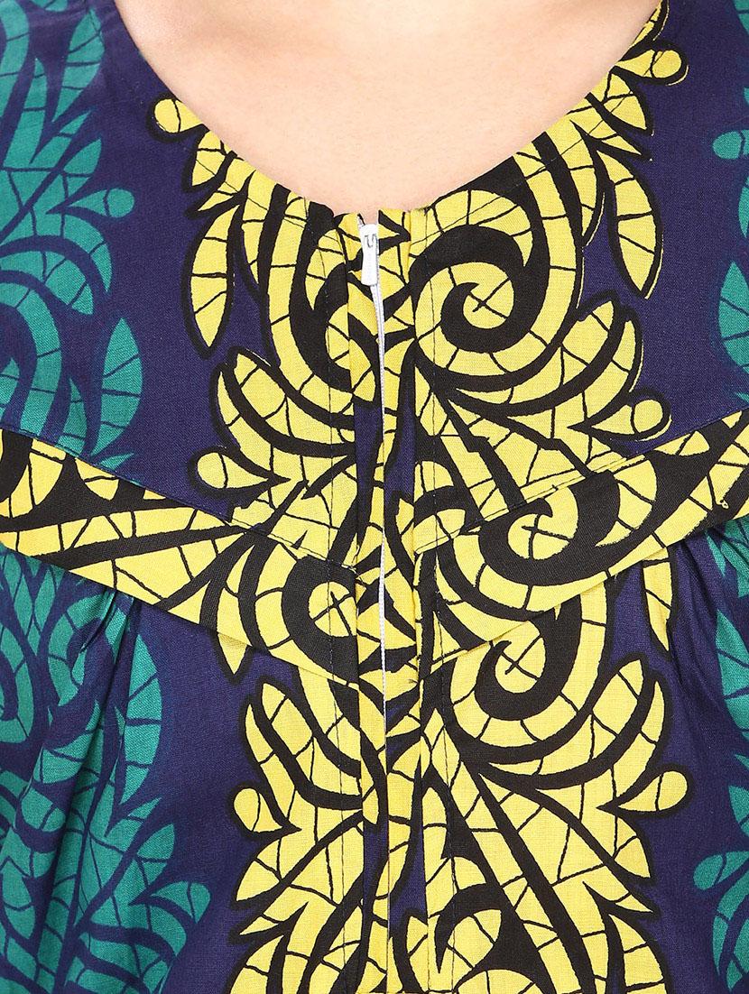 multicolored printed cotton gown - 12929138 - Standard Image - 3