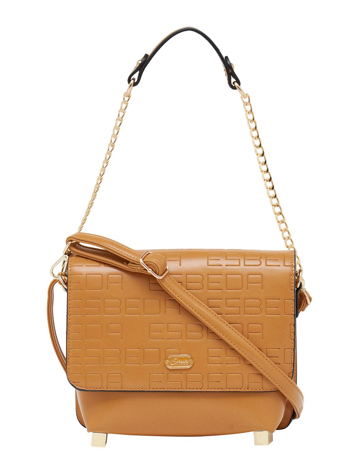 beige synthetic leather sling bag - 12929461 -  Zoom Image - 0