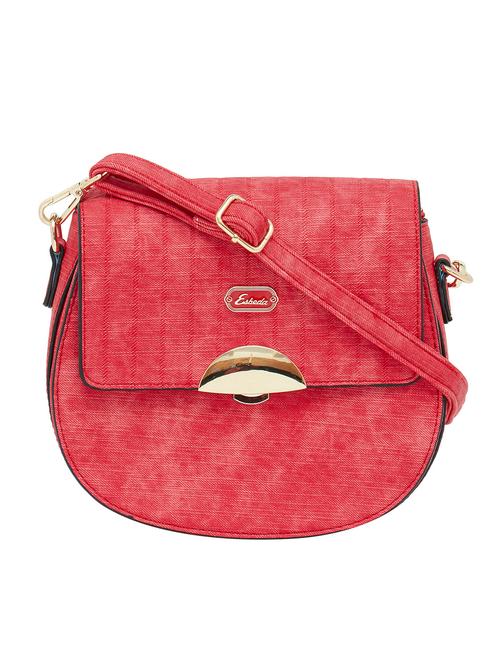 red synthetic leather sling bag - 12929470 - Standard Image - 0
