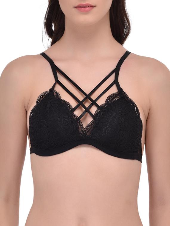 black lace lette bra - 12932092 -  Zoom Image - 0