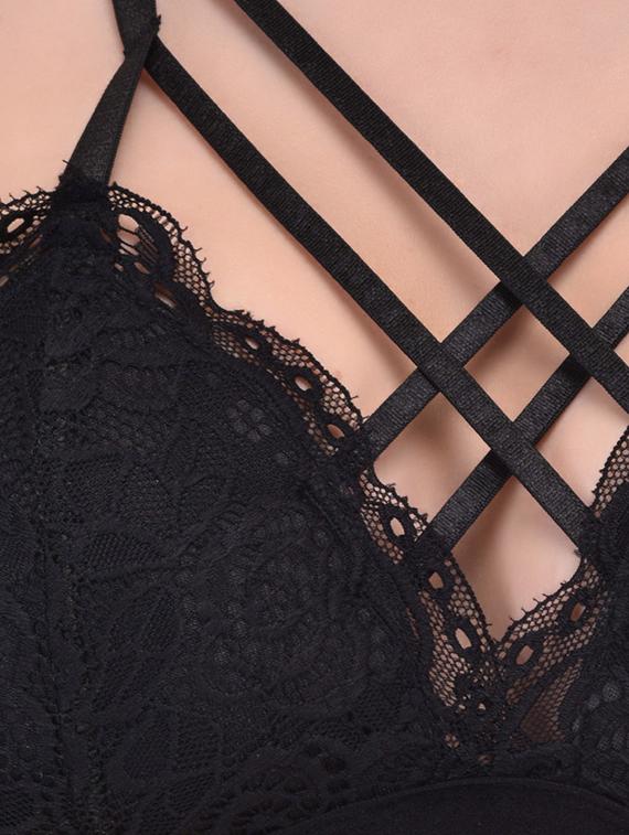 black lace lette bra - 12932092 - Standard Image - 3