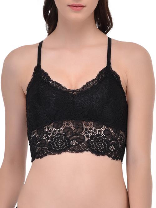 black lace lette bra - 12932094 - Standard Image - 0