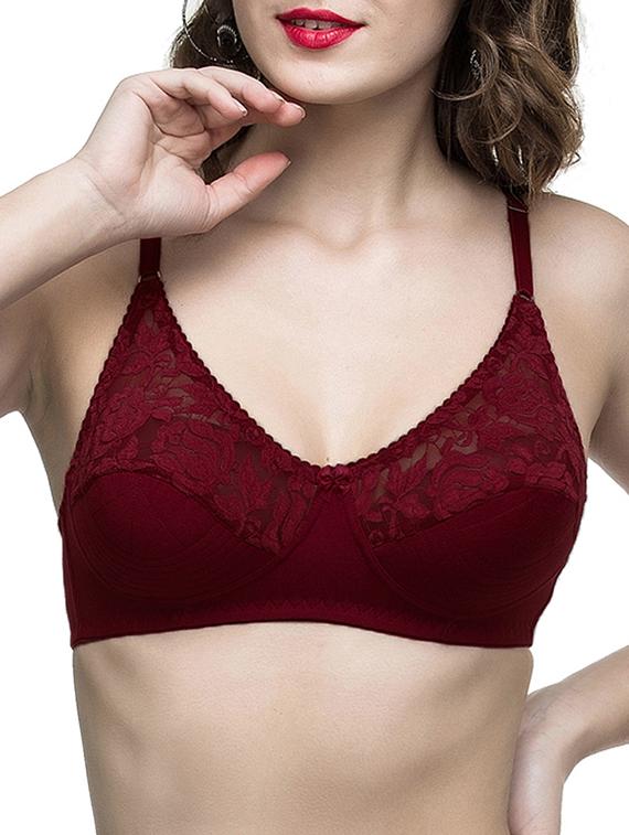 maroon hosery regular bra - 12932110 - Zoom Image - 0