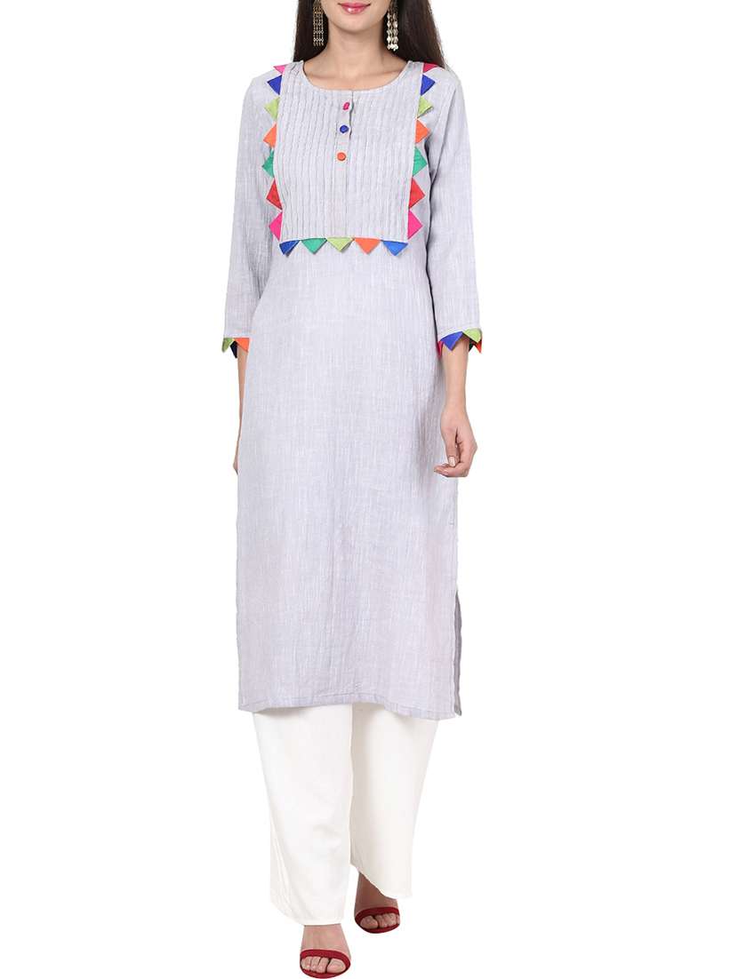 white cotton straight kurta
