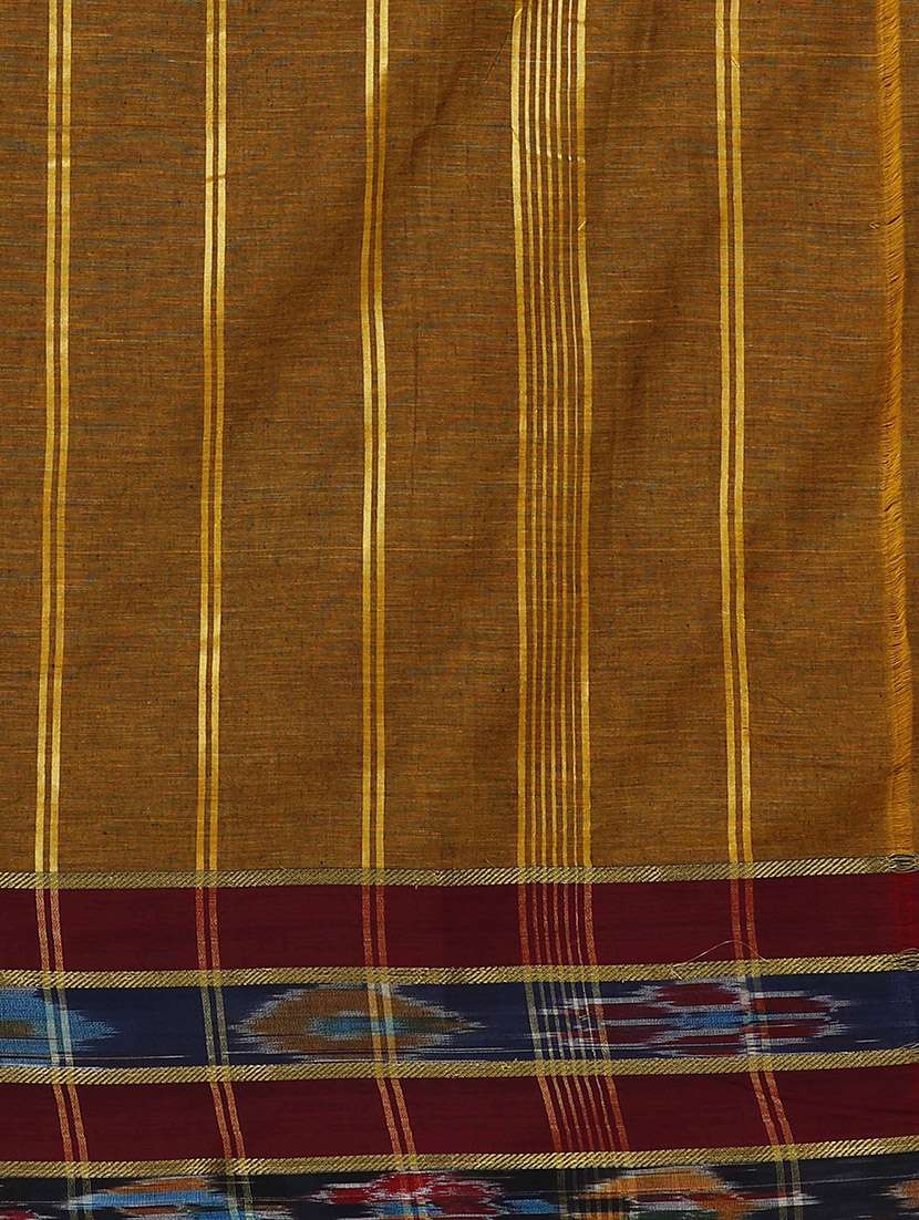 brown coloured cotton ikat saree - 12934086 - Standard Image - 3