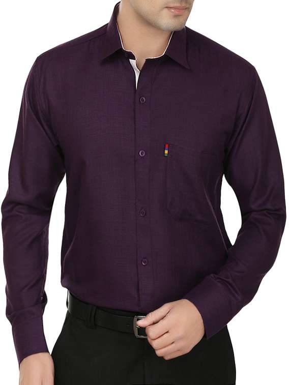 purple cotton formal shirt