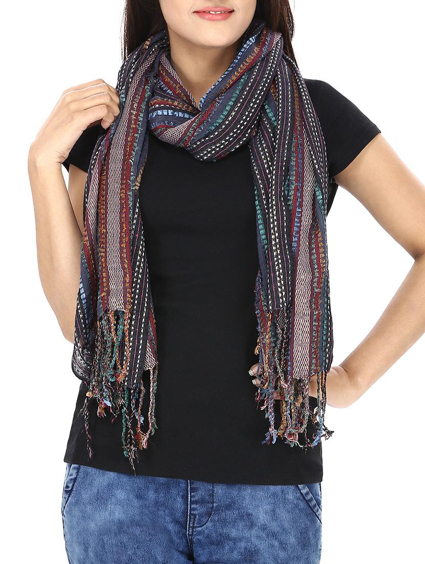 multi colored viscose stole - 12941372 - Zoom Image - 0