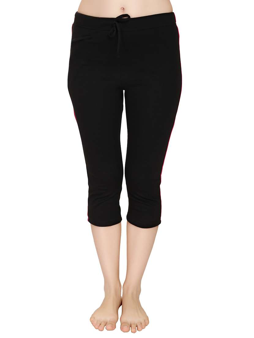 black cotton capri
