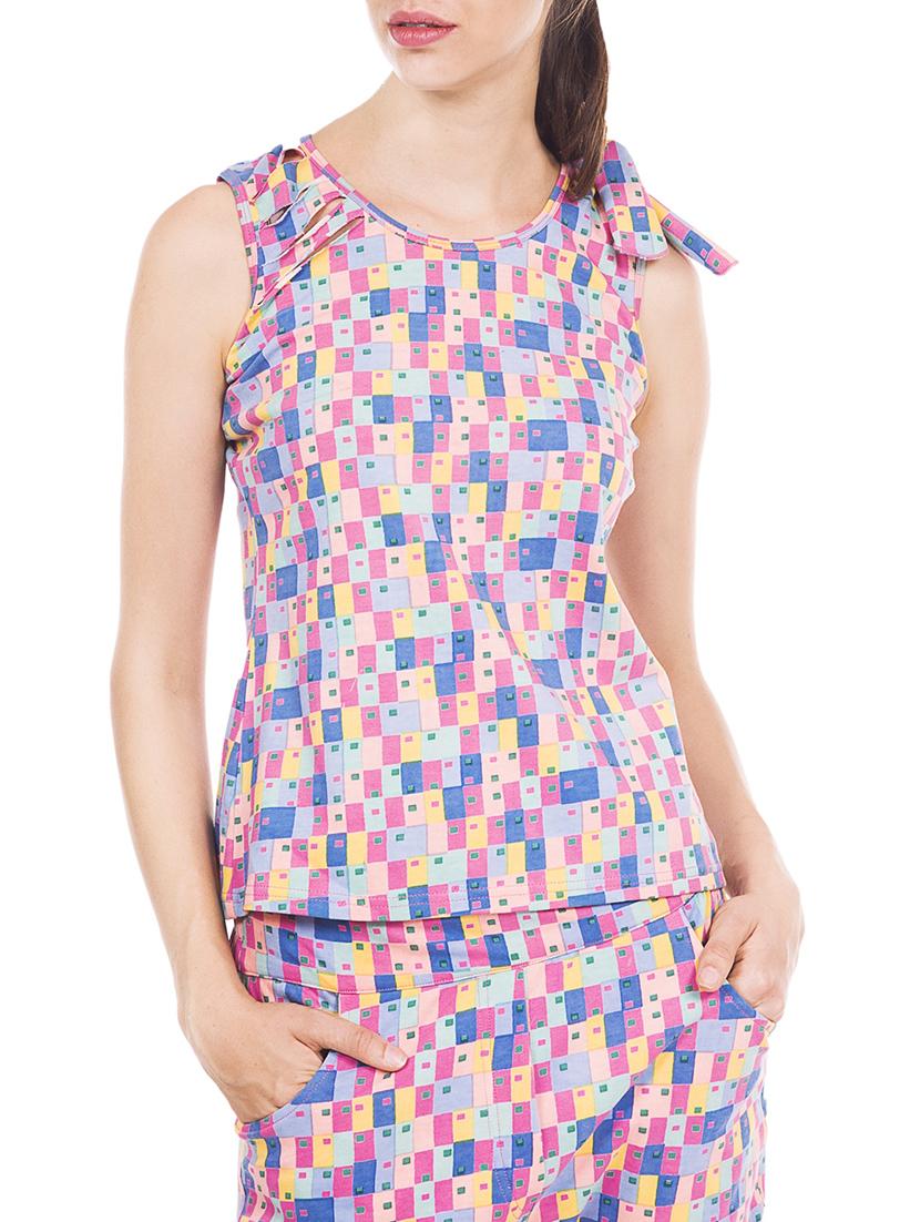 pink cotton printed top