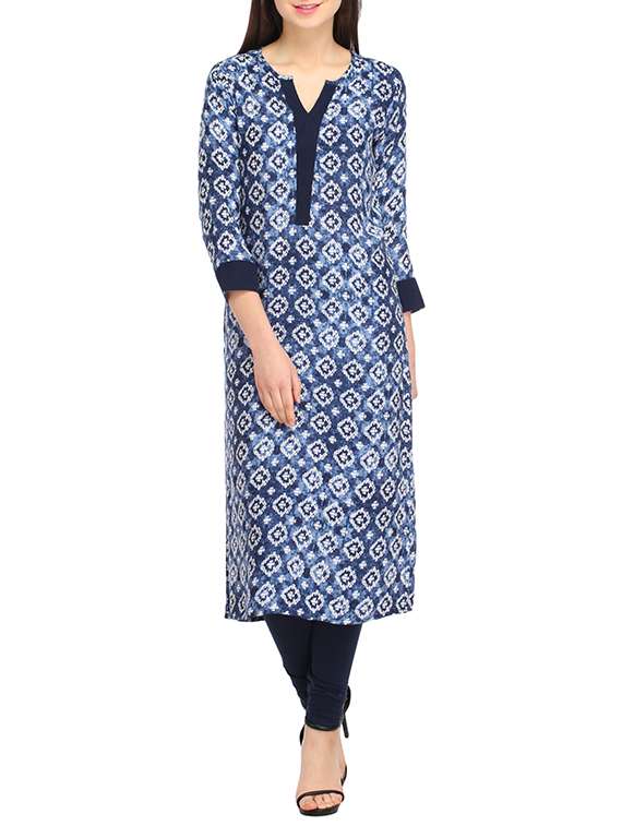 indigo rayon straight kurta