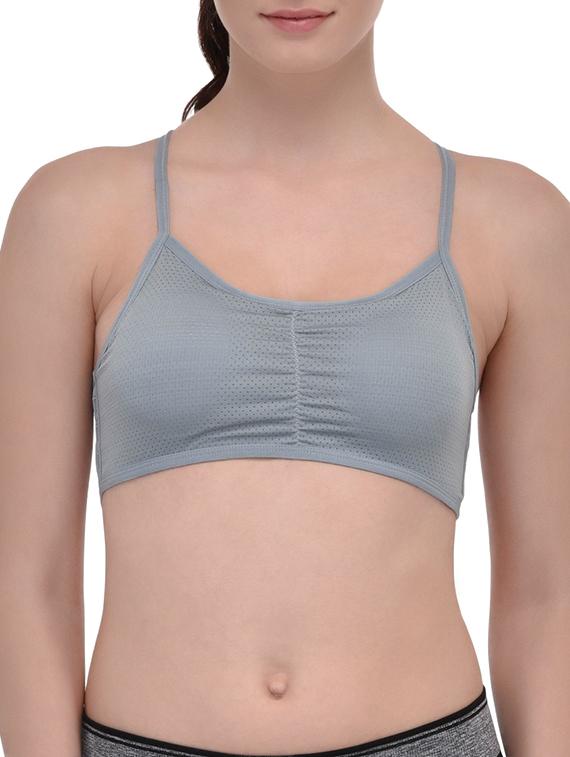 grey nylon sports bra - 12944515 - Zoom Image - 0