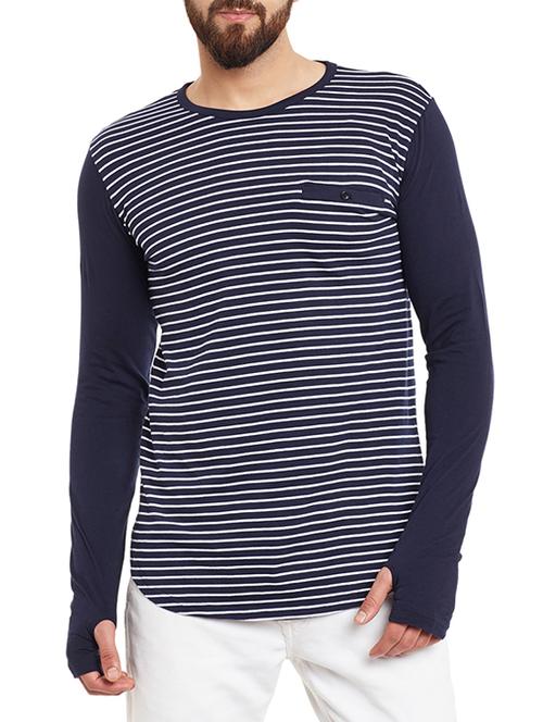 navy blue cotton pocket t-shirt - 12946357 - Standard Image - 0
