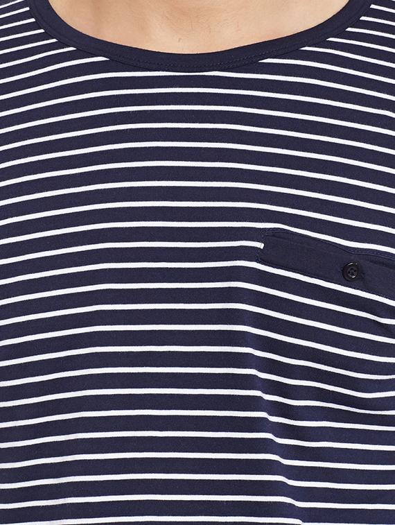 navy blue cotton pocket t-shirt - 12946357 - Standard Image - 3