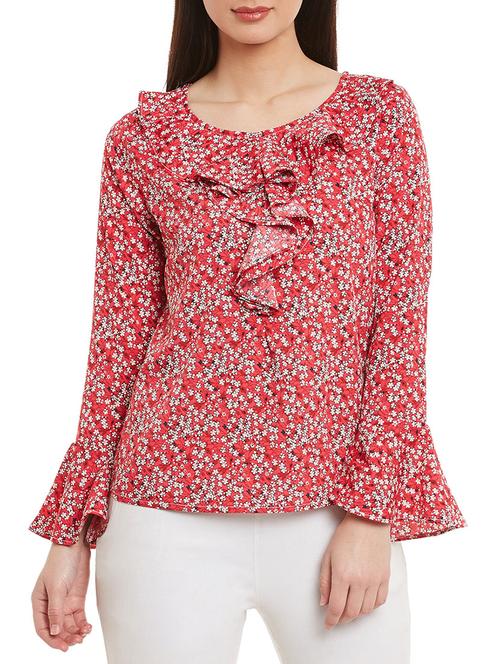 pink crepe regular top - 12947621 - Standard Image - 0