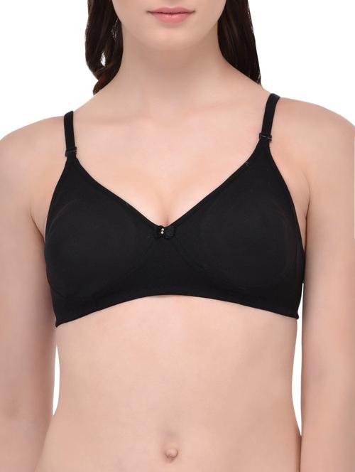 black cotton regular bra - 12948657 -  Standard Image - 0