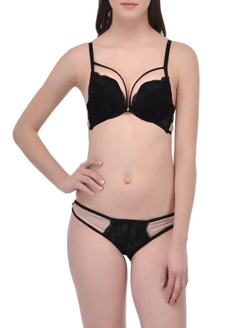 black lace bra and panty set - 12949401 -  Standard Image - 0
