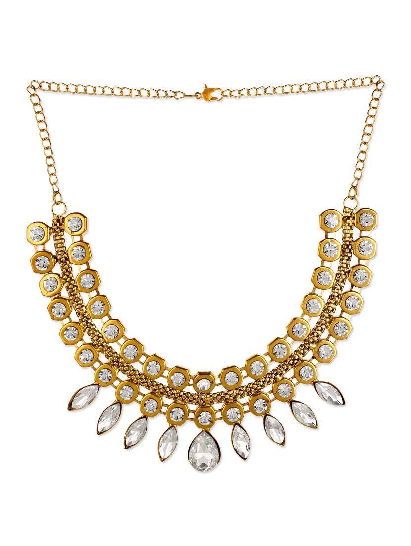 multi colored crystal long necklace