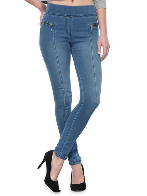 blue cotton jegging - 12954080 -  Standard Image - 0